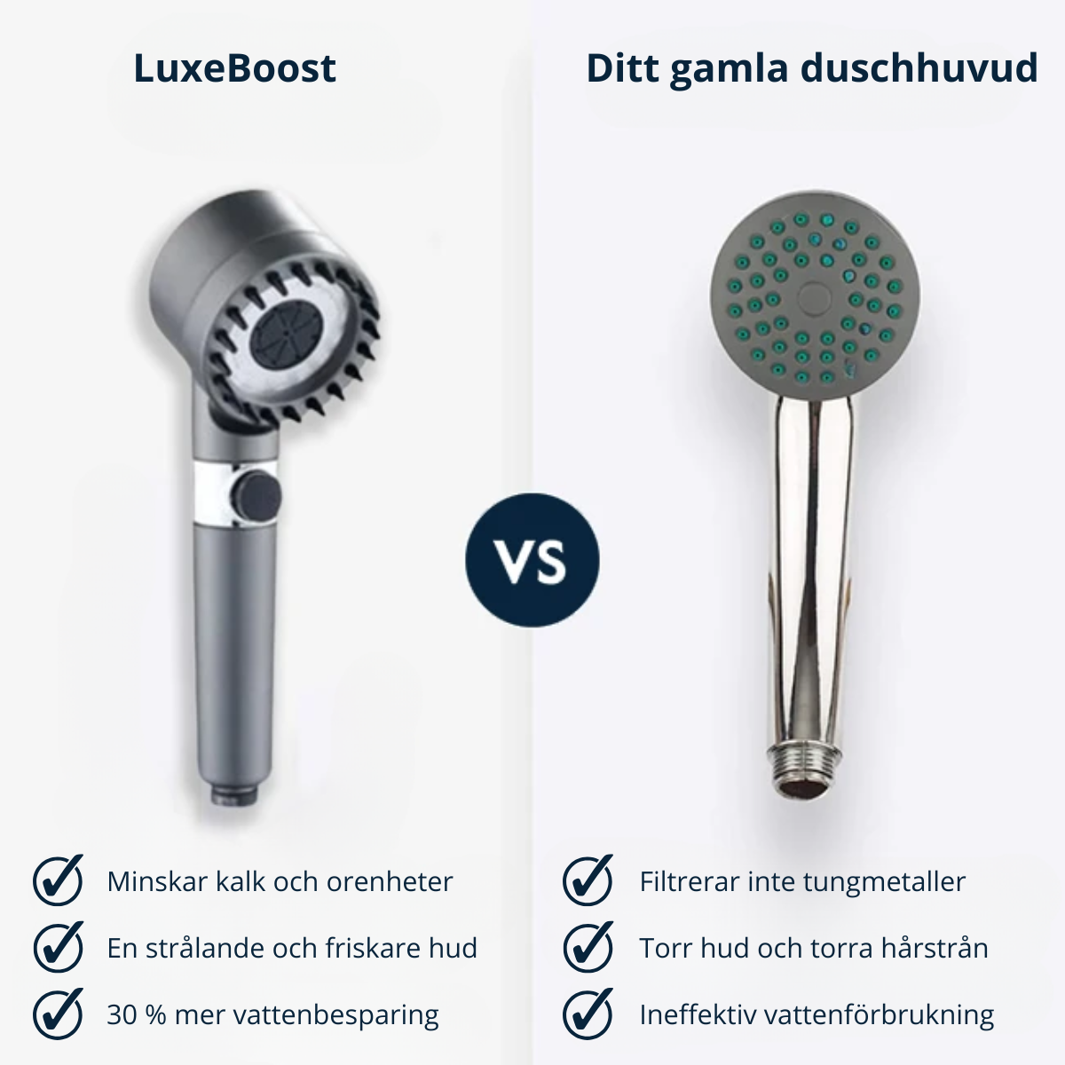 Duschhuvud LuxeBoost - Renare vatten | lyxig och kraftfull stråle